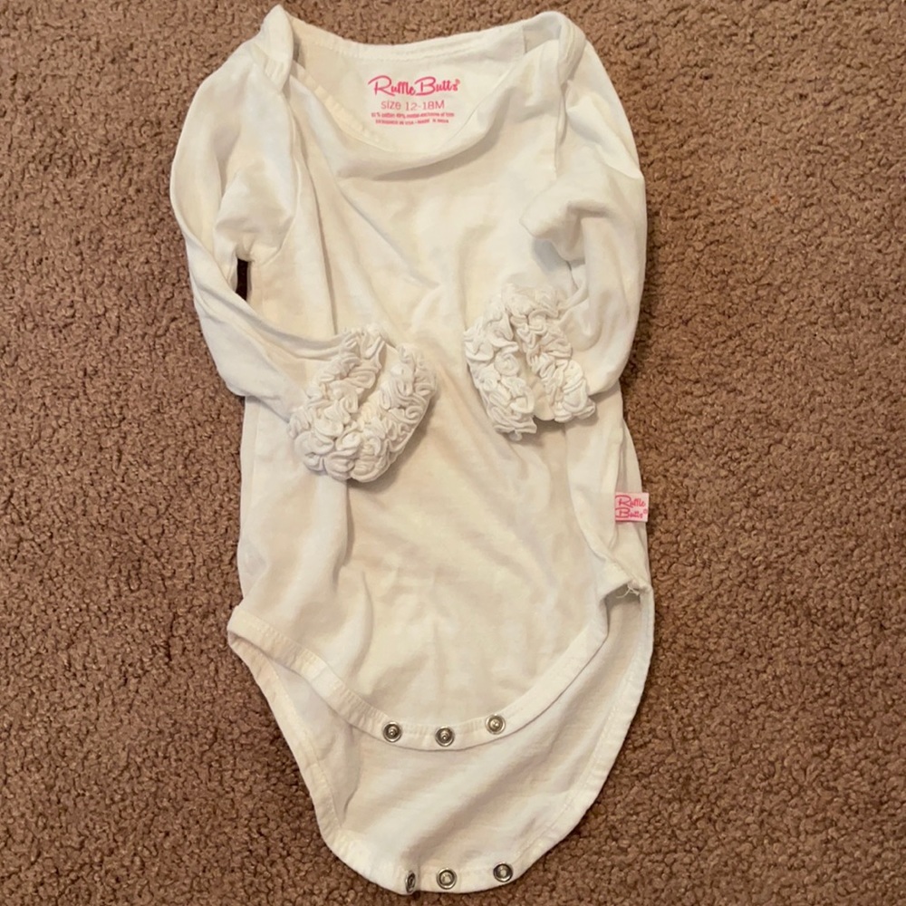 Ruffle Butts white bodysuit